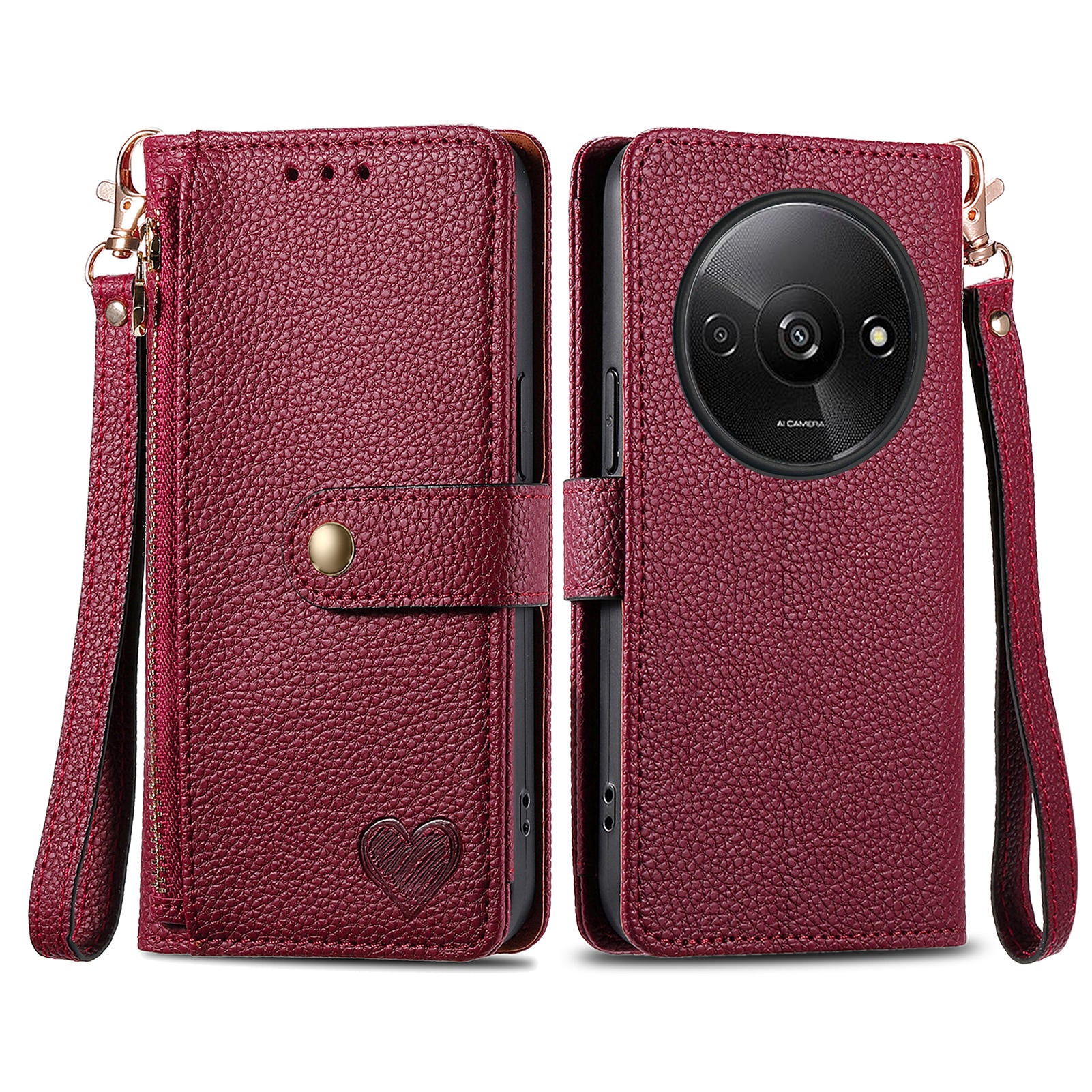 For Xiaomi Redmi A3 / Poco C61 4G Case RFID Blocking Zipper Wallet Leather Flip Phone Cover For Xiaomi Redmi A3 / Poco C61 4G Case RFID Blocking Zipper Wallet Leather Flip Phone Cover